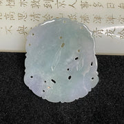 Type A Lavender & Green Dragon Jade Jadeite Pendant 34.85g 55.5 by 48.8 by 7.1mm - Huangs Jadeite and Jewelry Pte Ltd