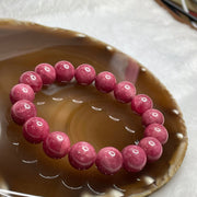 Natural Rhodonite Crystal Bracelet 58.28g 12.4mm/bead 17 beads - Huangs Jadeite and Jewelry Pte Ltd