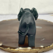 Type A Blueish Green Jade Jadeite Elephant Display - 156.60g 64.6 by 35.1 by 51.8mm - Huangs Jadeite and Jewelry Pte Ltd