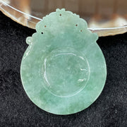 Type A Burmese Apple Green Jade Jadeite Dragon Phoenix Pendant - 36.62g 51.4 by 41.6 by 5.1mm each - Huangs Jadeite and Jewelry Pte Ltd