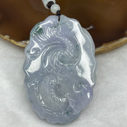 Type A Lavender and Green Piao Hua Jade Jadeite Dragon Pendant 103.24g 67.8 by 47.1 by 20.8 mm - Huangs Jadeite and Jewelry Pte Ltd