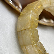 Natural Golden Rutilated Quartz Bracelet 手牌 - 73.68g 18.6 by 8.8mm/piece 17 pieces - Huangs Jadeite and Jewelry Pte Ltd