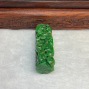 18K Type A Light Bluish Green with Green Patches Multiple Ultimate Prosperity Ruyi Jade Jadeite Pendant with NGI Cert 93.25 cts 46.65 by 14.08 by 13.23mm - Huangs Jadeite and Jewelry Pte Ltd