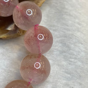 Natural Rutilated Rose Quartz 52.30g 13.6mm 15 Beads - Huangs Jadeite and Jewelry Pte Ltd