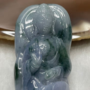 Type A Light Lavender & Green Jade Jadeite Buddha Pendant - 37.65g 63.6 by 24.5 by 14.5mm - Huangs Jadeite and Jewelry Pte Ltd