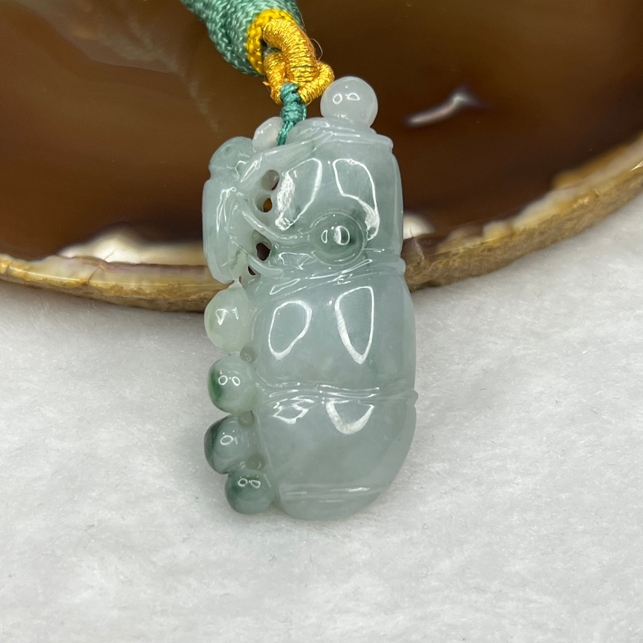 Type A Green Piao Hua Jade Jadeite Insect Pendant - 25.4g 48.1 by 22.4 by 11.7mm - Huangs Jadeite and Jewelry Pte Ltd