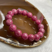 Natural Rhodonite Crystal Bracelet 58.22g 12.4mm/bead 17 beads - Huangs Jadeite and Jewelry Pte Ltd