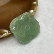 Natural Aventurine Lotus Charm - 11.43g 35.3 by 30.8 by 5.1mm - Huangs Jadeite and Jewelry Pte Ltd