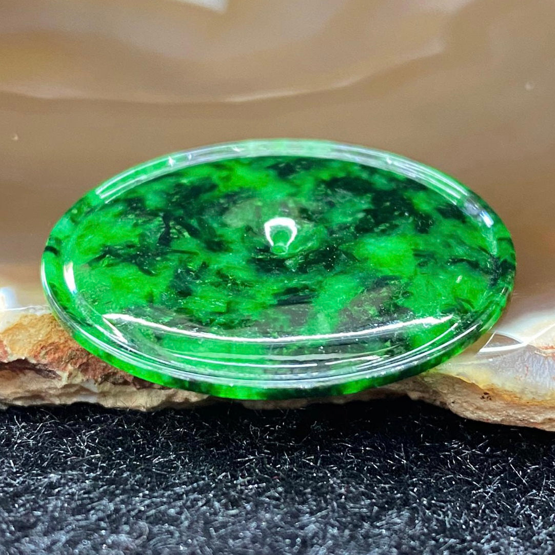 Type A Burmese Spicy Green Jade Jadeite Ping An Kou - 5.36g 33.2 by 1.2mm - Huangs Jadeite and Jewelry Pte Ltd