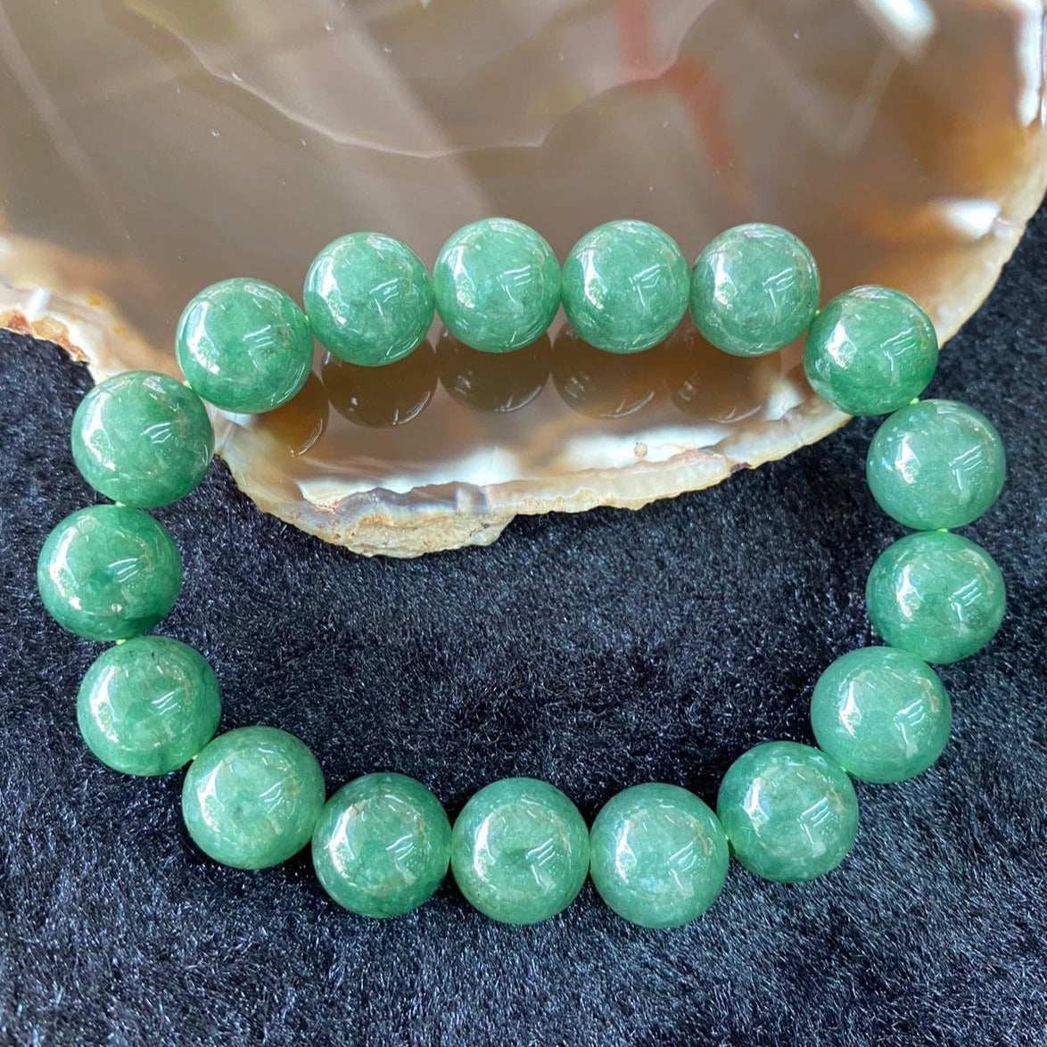 Burmese Type A Jade Jadeite Bracelet 56.12 g 12.5 mm * 17 beads - Huangs Jadeite and Jewelry Pte Ltd