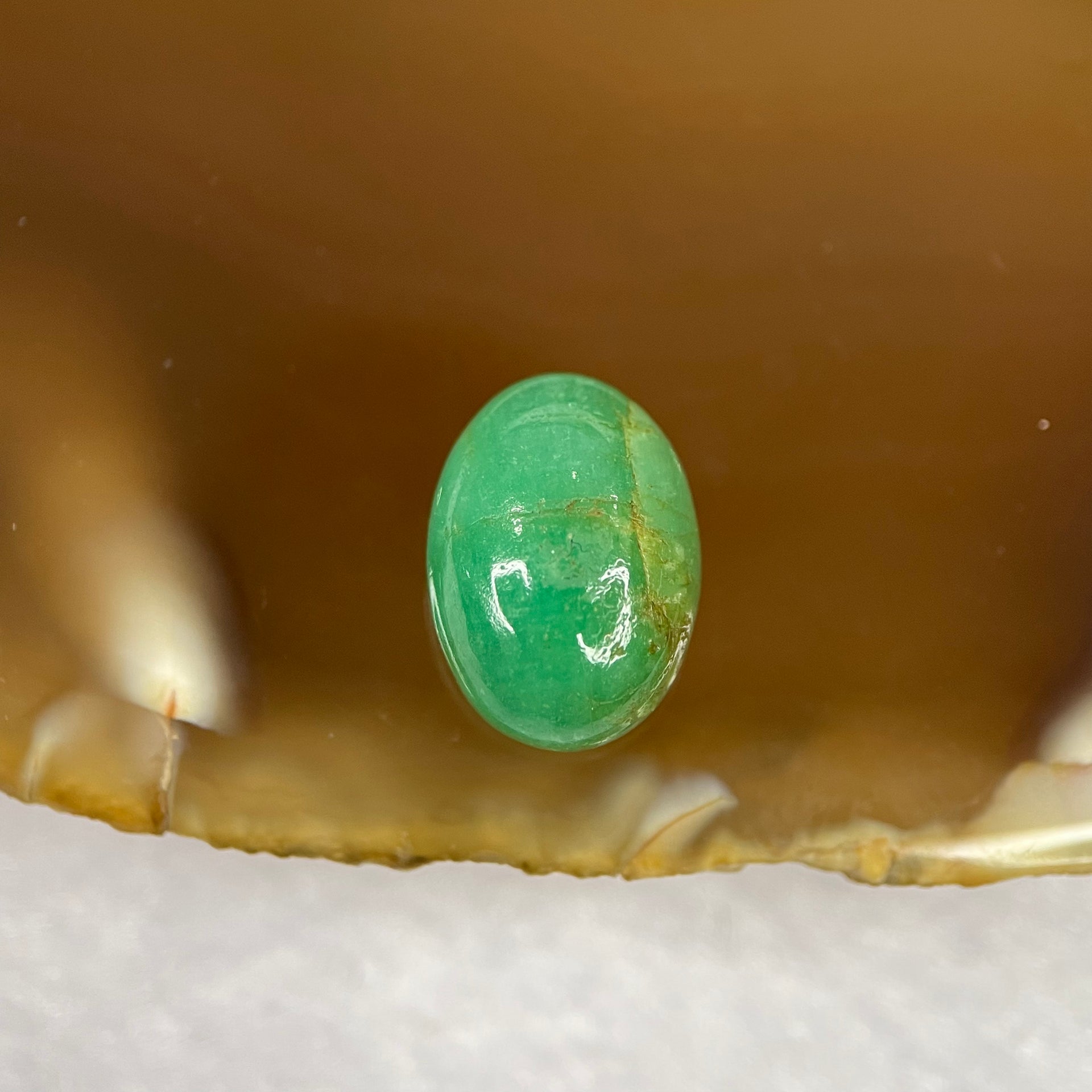 Natural Green Emerald Cabochon for Setting - 4.20ct 12.0 by 8.6 by 5.4mm - Huangs Jadeite and Jewelry Pte Ltd