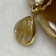 Natural Golden Rutilated Quartz 钛金 925 Silver Pendant & Chain 3.30g 22.8 by 14.2 by 5.6mn - Huangs Jadeite and Jewelry Pte Ltd