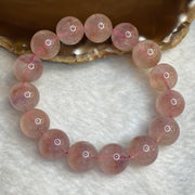 Natural Rutilated Rose Quartz 52.30g 13.6mm 15 Beads - Huangs Jadeite and Jewelry Pte Ltd