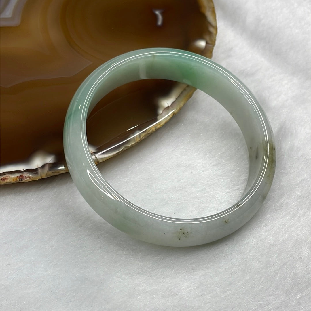 Type A Green Jadeite Bangle 68.02g inner diameter 56.4mm 13.3 by 6.4mm - Huangs Jadeite and Jewelry Pte Ltd