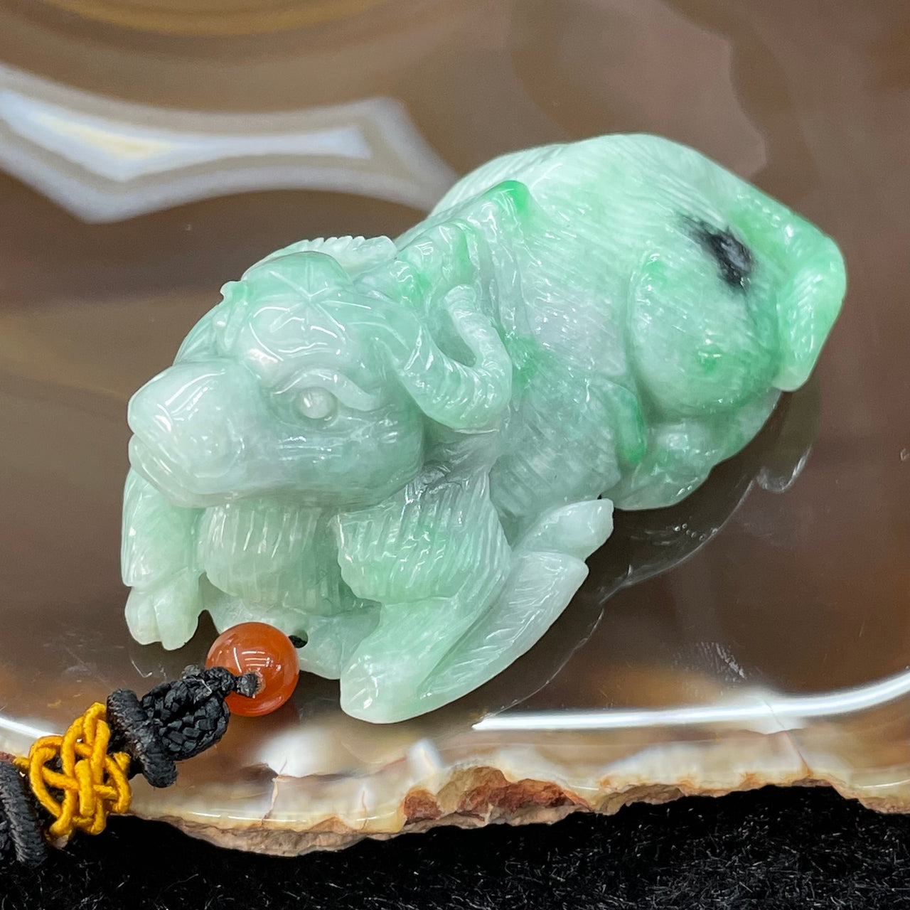 Type A Burmese Jade Jadeite Ox - 67.44g 65.1 by 32.6 by 26.0mm - Huangs Jadeite and Jewelry Pte Ltd