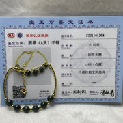 Type A Green Jade Jadeite 14kgf Bracelet - 6.10g 7.0mm/bead 6 beads - Huangs Jadeite and Jewelry Pte Ltd