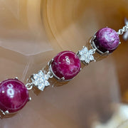 Natural Ruby 925 Sliver Bracelet 6.7g 9.7 by 9.6 by 7.2mm - Huangs Jadeite and Jewelry Pte Ltd