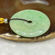 Type A Yellow and Green Jade Jadeite Ping An Kou Pendant - 47.41g 52.2 by 52.2 by 7.9 mm - Huangs Jadeite and Jewelry Pte Ltd