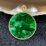 Type A Burmese Jade Jadeite Pendant 18k gold & diamonds - 2.31g 24.2 by 24.2 by 1.6mm - Huangs Jadeite and Jewelry Pte Ltd