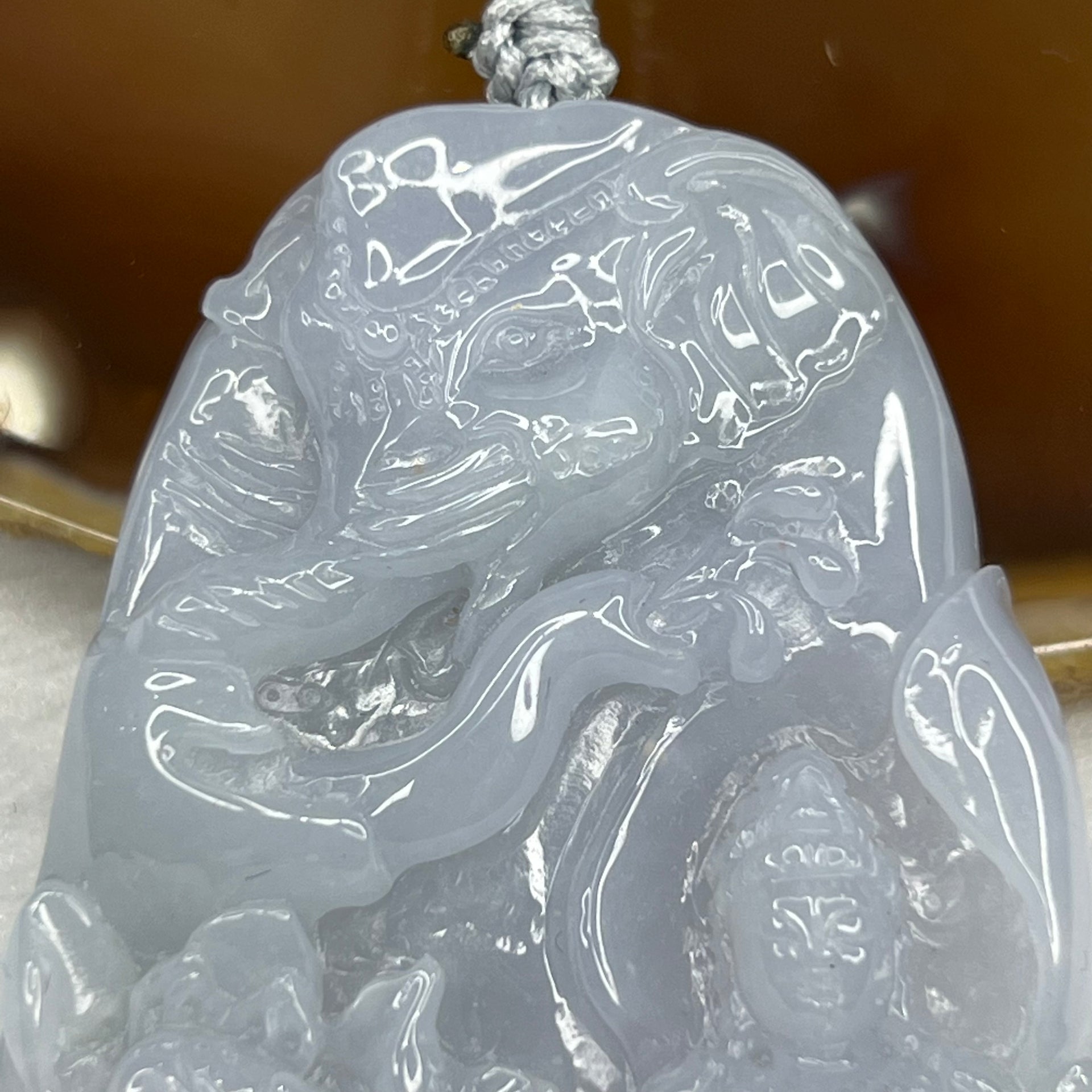 Type A Lavender Jade Jadeite Guan Yin and Elephant Pendant - 61.50 g 61.5 by 42.9 by 11.6 mm - Huangs Jadeite and Jewelry Pte Ltd