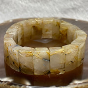 Natural Golden Rutilated Quartz Bracelet 手牌 - 69.26g 18.9 by 13.7 by 8.2mm/piece 18 pieces - Huangs Jadeite and Jewelry Pte Ltd