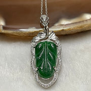 Type A Green Omphacite Jade Jadeite Leaf - 3.79g 40.1 by 15.4 by 5.5mm - Huangs Jadeite and Jewelry Pte Ltd