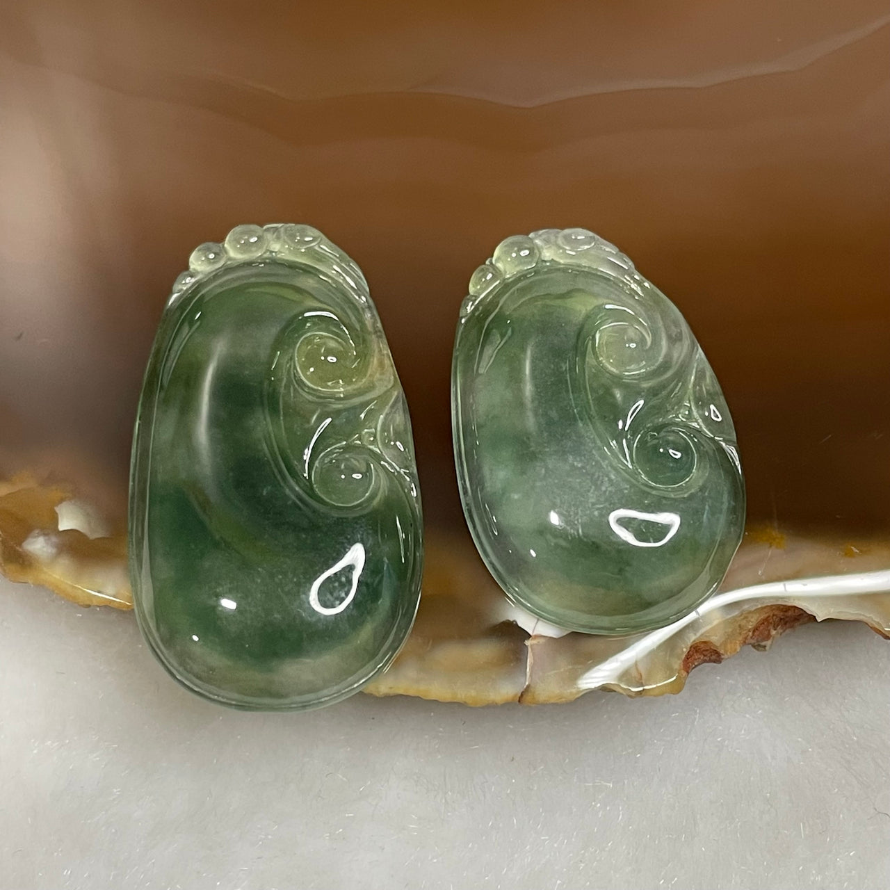 Type A Semi Icy Ruyi Jade Jadeite Pendant 6.39g 29.3 by 16.2 by 4.0mm - Huangs Jadeite and Jewelry Pte Ltd