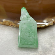 Type A Green Jade Jadeite Dragon Pendant 10.68g 39.1 by 18.8 by 6.5mm - Huangs Jadeite and Jewelry Pte Ltd