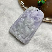 Type A Goddess Jiu Tian Xuan Nü 九天玄女 Lavender Jade Jadeite 61.17g 62.2 by 44.5 by 9.5mm - Huangs Jadeite and Jewelry Pte Ltd