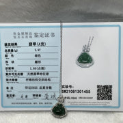 Type A Green Omphacite Jade Jadeite Milo Buddha -2.97g 24.2 by 16.7 by 5.2mm - Huangs Jadeite and Jewelry Pte Ltd