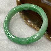 Rare High End Type A Intense Apple Green with Spicy Green Bangle 54.12g Inner Dia 56.4mm 12.1 by 8.1mm - Huangs Jadeite and Jewelry Pte Ltd