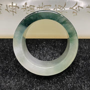 Type A Burmese Blueish Green Om Mani PadMe Hum Jade Jadeite Ring - 12.34g US12 HK27 Thickness 14.2 by 4.1 Inner Diameter 22.2mm - Huangs Jadeite and Jewelry Pte Ltd