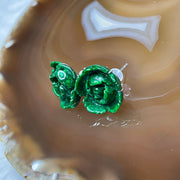 Type A Full Green Old Mine Jade Jadeite Rose 18k White Gold 6.6g 17.5 by 16.1 by 7.9mm - Huangs Jadeite and Jewelry Pte Ltd