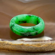 Type A Spicy Green Jade Jadeite Ring 4.28g US7.25 HK16 Thickness 6.8 by 7.7mm Inner Diameter 17.6mm - Huangs Jadeite and Jewelry Pte Ltd