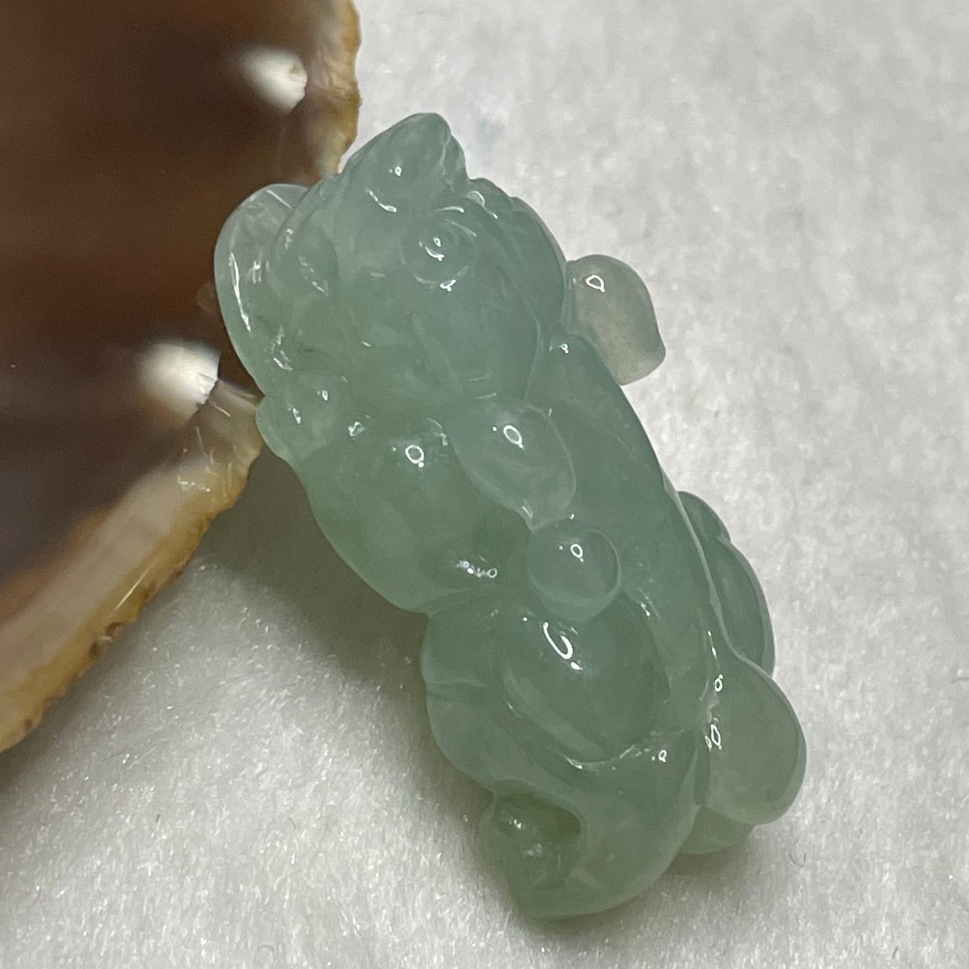 Type A Light Green Jade Jadeite Pixiu Charm - 15.43g 36.0 by 18.7 by 12.2mm - Huangs Jadeite and Jewelry Pte Ltd