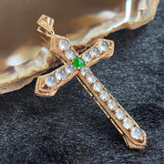 Type A Burmese Jade Jadeite 18k Rose Gold Cross - 2.82g 45.9 by 27.8 by 4.6mm - Huangs Jadeite and Jewelry Pte Ltd