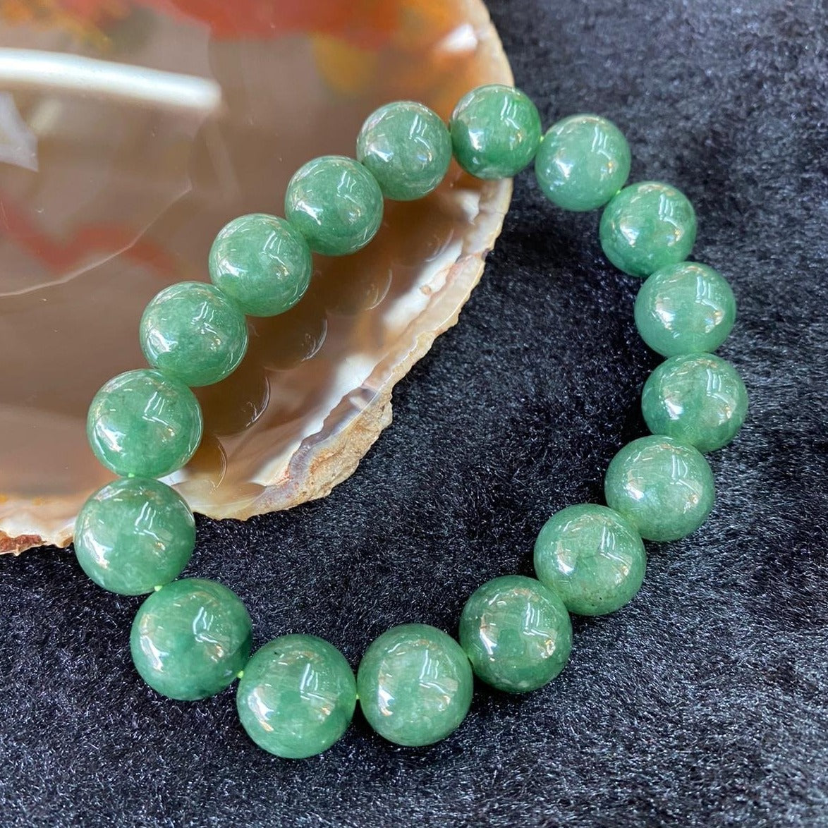 Burmese Type A Jade Jadeite Bracelet 56.12 g 12.5 mm * 17 beads - Huangs Jadeite and Jewelry Pte Ltd