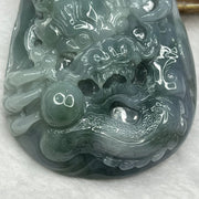 Type A Blueish Green and Lavender Jadeite Dragon Pendant 96.85g 73.0 by 51.0 by 15.8mm Feng Shui SG - Huangs Jadeite and Jewelry Pte Ltd