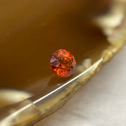 Natural Orange Red Garnet Crystal Stone for Setting - 0.80ct 4.9 by 4.9 by 3.6mm - Huangs Jadeite and Jewelry Pte Ltd