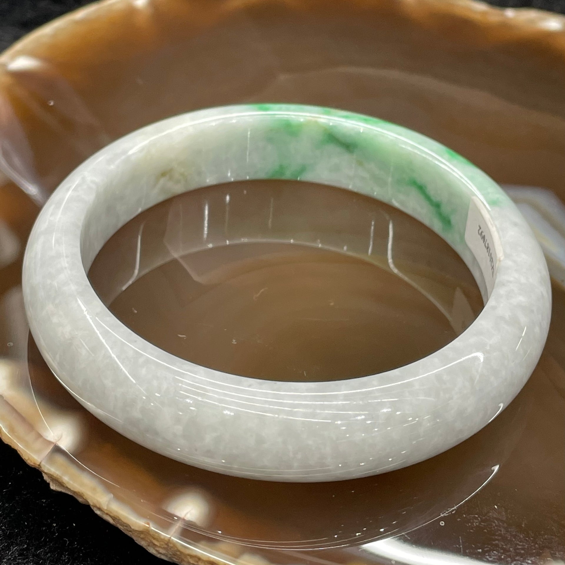 Type A Burmese Spicy Green Jade Jadeite Bangle - 56.8g 57.4mm inner diameter 12.7mm thickness - Huangs Jadeite and Jewelry Pte Ltd