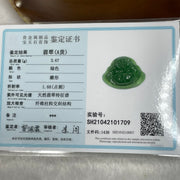 Type A Spicy Green Milo Buddha Jade Jadeite 3.67g 20.2 by 23.5 by 5.8mm - Huangs Jadeite and Jewelry Pte Ltd