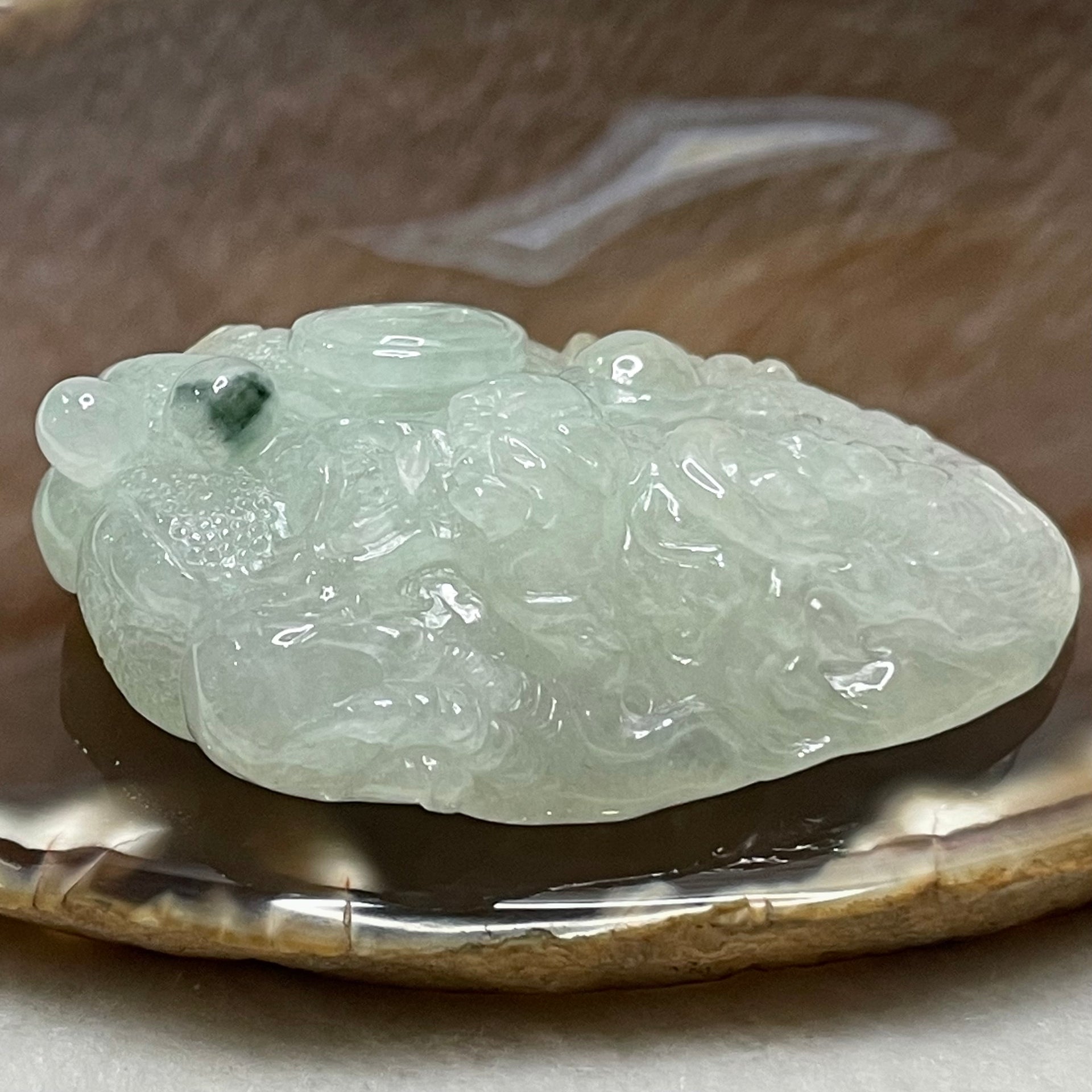 High Quality Type A Semi Icy Yellow & Green Jade Jadeite Dragon Pendant with NGI Cert- 80.59g 64.8 by 50.8 by 18.8mm - Huangs Jadeite and Jewelry Pte Ltd