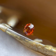 Natural Orange Red Garnet Crystal Stone for Setting - 0.80ct 4.9 by 4.9 by 3.6mm - Huangs Jadeite and Jewelry Pte Ltd