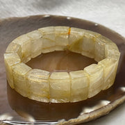 Natural Golden Rutilated Quartz Bracelet 手牌 - 73.68g 18.6 by 8.8mm/piece 17 pieces - Huangs Jadeite and Jewelry Pte Ltd