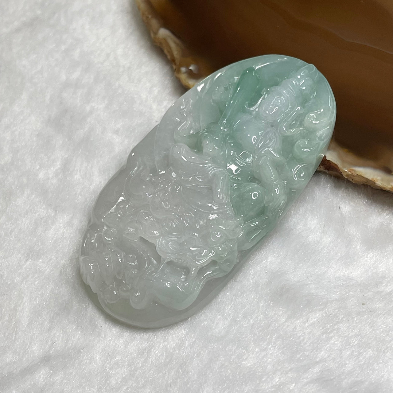 Type A Manjushri Bodhisattva Jade Jadeite 49.72g 72.0 by 35.8 by 9.7mm - Huangs Jadeite and Jewelry Pte Ltd