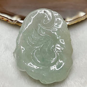 High Quality Type A Semi Icy Yellow & Green Jade Jadeite Dragon Pendant with NGI Cert- 80.59g 64.8 by 50.8 by 18.8mm - Huangs Jadeite and Jewelry Pte Ltd