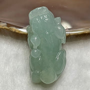 Type A Light Green Jade Jadeite Pixiu Charm - 15.43g 36.0 by 18.7 by 12.2mm - Huangs Jadeite and Jewelry Pte Ltd