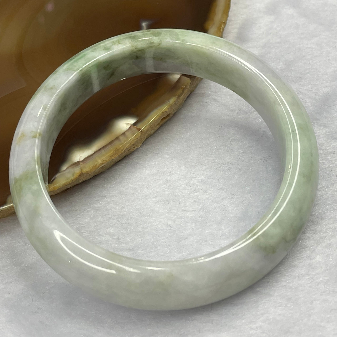 Type A Faint Lavender and Green Jade Jadeite Bangle 54.17g inner diameter 54.8mm 13.5 by 8.0mm - Huangs Jadeite and Jewelry Pte Ltd