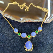 Customized Type A Burmese Jade Jadeite 18k yellow gold lavender necklace - Huangs Jadeite and Jewelry Pte Ltd