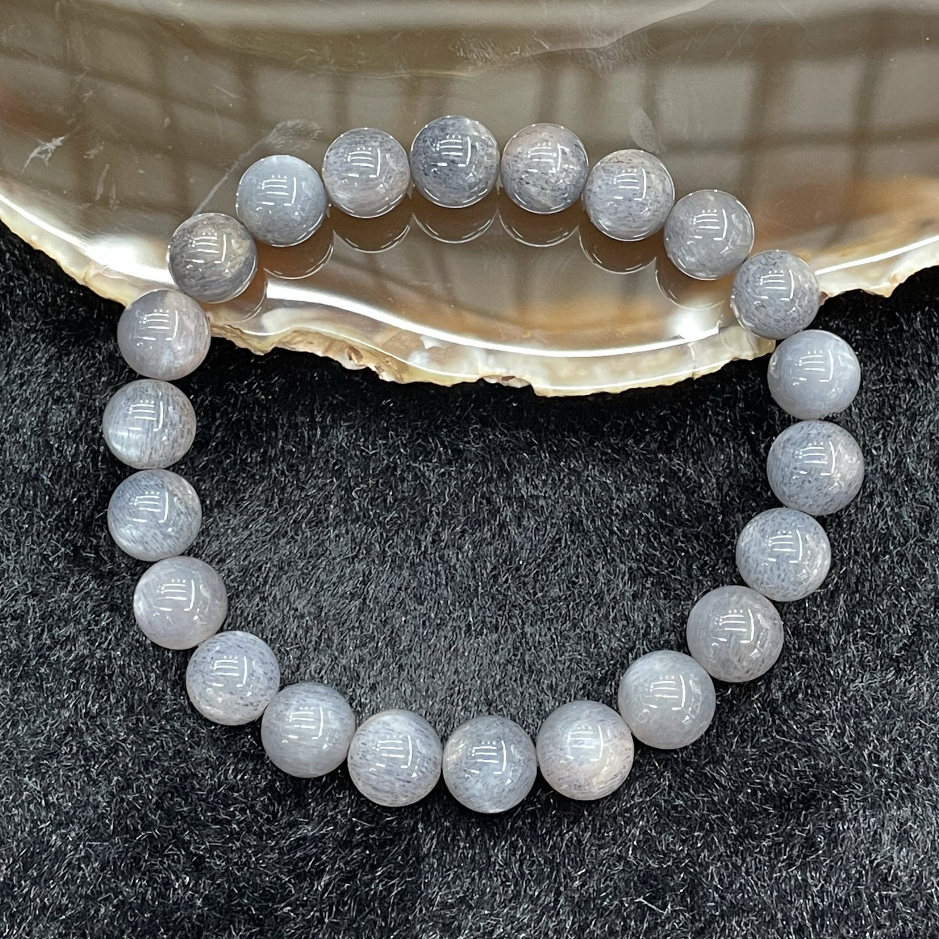 Natural Black Sunstone 日光石（太阳石）Bracelet 22 beads - 22.13g 9.1mm/bead - Huangs Jadeite and Jewelry Pte Ltd